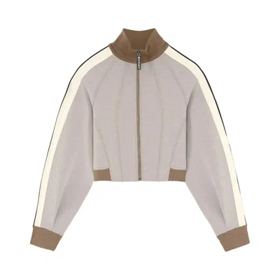 Pre-owned Palm Angels Neoprene Track Jacket 'taupe/off White' | Green | Women's Size Xs