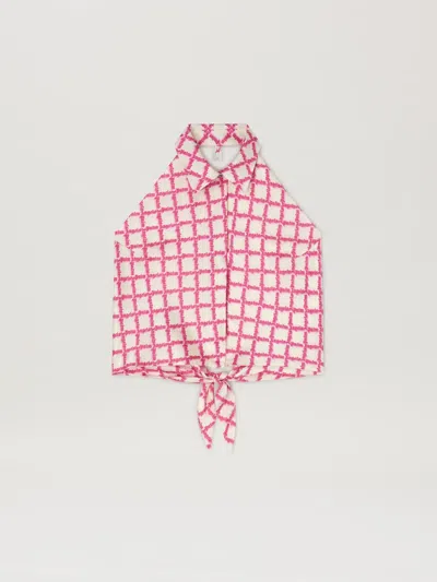 Palm Angels Lapel Sleeveless Shirt In Pink