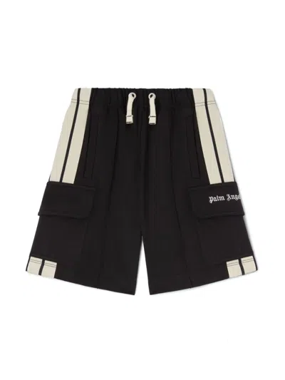 Palm Angels Kids' New Cargo Shorts In Black