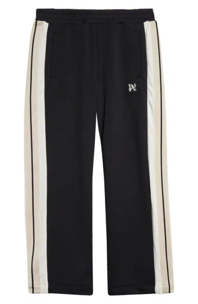 Palm Angels New Monogram Track Pants In Black Off White