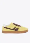 Palm Angels New Palm 1 Low-top Suede Sneakers In Yellow