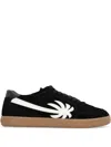 Palm Angels Venice Leather Low-top Sneakers In Black