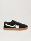 Palm Angels Venice Leather Low-top Sneakers In Black