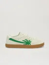 Palm Angels New Palm 1 Suede Sneakers In 0155 White - Green