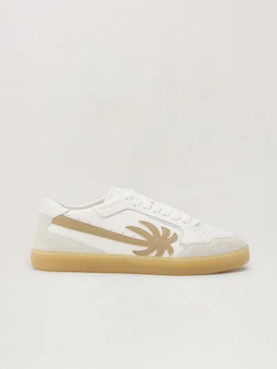 Palm Angels Sneakers Low-top New Palm 1 In Leather In Neutral