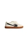 PALM ANGELS NEW PALM WHITE LEATHER SNEAKERS