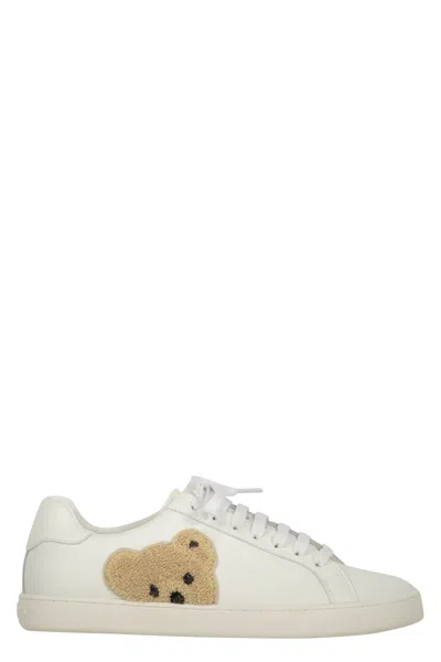 Palm Angels New Teddy Bear Leather Low-top Sneakers In White