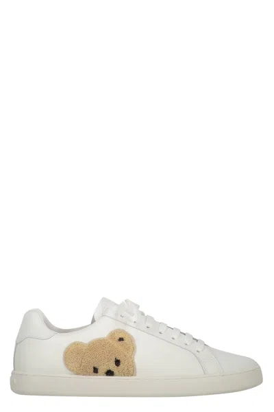 Palm Angels New Teddy Bear Leather Low-top Sneakers In White
