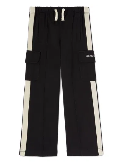 Palm Angels Kids' New Track Cargo Trousers In Black