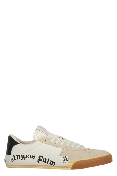 Palm Angels New Vulcanized Suede Low-top Sneakers In White