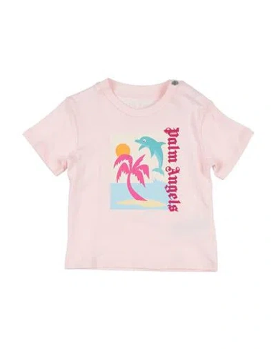 Palm Angels Babies'  Newborn Girl T-shirt Light Pink Size 3 Cotton