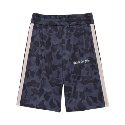 Pre-owned Palm Angels Night Camo Track Short 'black/white'