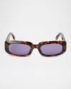 Palm Angels Noah Oval Acetate Sunglasses In Multi