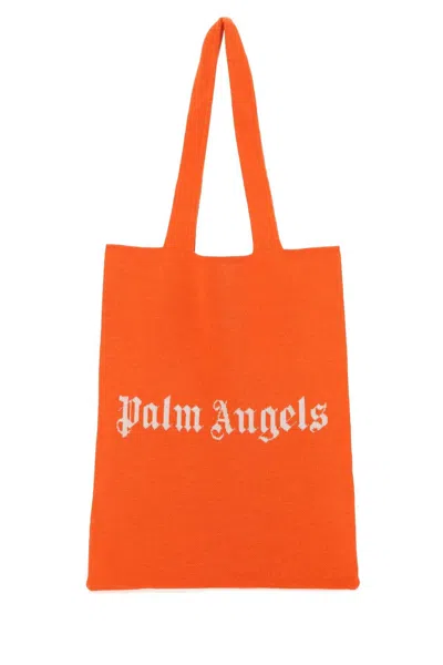 Palm Angels ? No-remove Brand. 32 Cm X 40 Cm Wool Blend Shopping Handbag In Orange