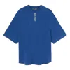 Palm Angels Ns Logo Over Tee Navy Blue Yellow In Blue