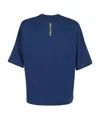 Palm Angels Ns Logo Over Tee Navy Blue Yellow In Blue