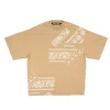 Palm Angels Beige Bandana Print T-shirt In Brown