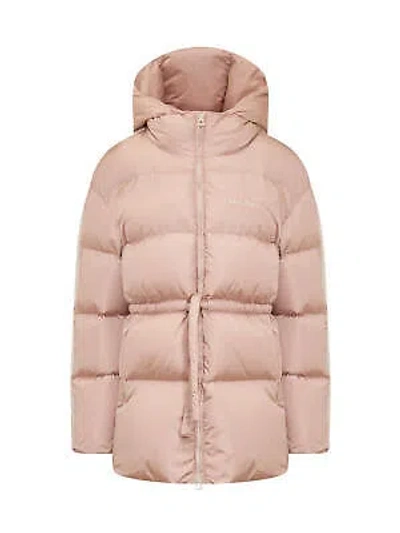 Pre-owned Palm Angels Nylon Down Jacket With Logo In Pink