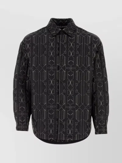 Palm Angels Quilted Shirt In Black