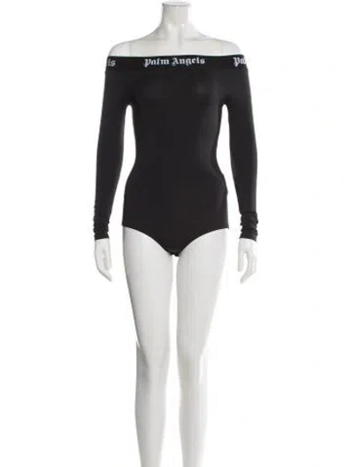 Pre-owned Palm Angels Nylon Graphic Print Bodysuit In Black