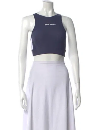 Pre-owned Palm Angels Nylon Graphic Print Sports Bra In Black/white