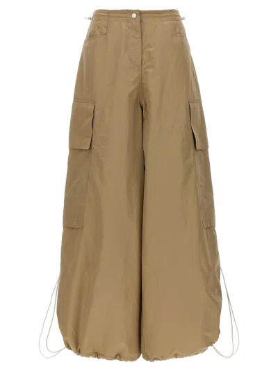 Palm Angels Nylon Parachute Cargo Pants In Beige
