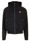 Palm Angels Nylon Blend Windbreaker With Ribbed Cuffs And Stand Collar In Black