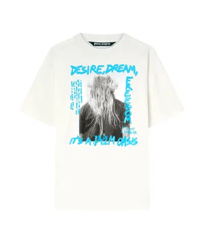 Palm Angels Oasis Graphic Printed Crewneck T-shirt In White