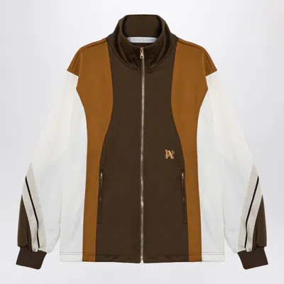 PALM ANGELS PALM ANGELS SWEATSHIRT OVER COLOUR BLOCK BROWN/OCHRE