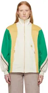 Palm Angels Monogram Colorblock Track Jacket In White Multicolor