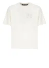 PALM ANGELS PALM ANGELS OFF WHITE COTTON MONOGRAM T-SHIRT