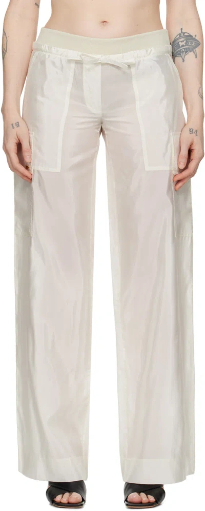 Palm Angels Off-white Drawstring Trousers In Off White