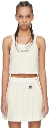 Palm Angels Embroidered Logo Crop Top With In Off White Black