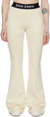 PALM ANGELS OFF-WHITE FLARED LOUNGE PANTS