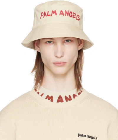 Palm Angels Off-white Logo Bucket Hat