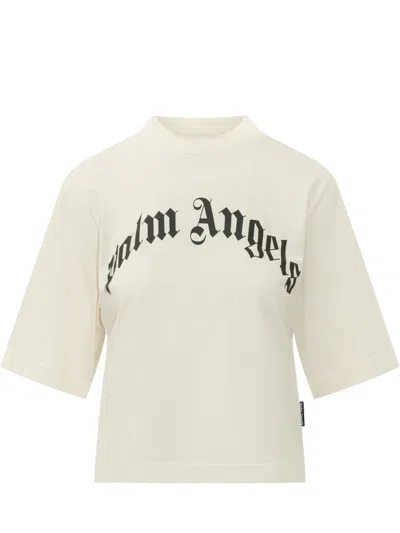 Palm Angels Off-white Curved Logo Boxy T-shirt