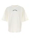 Palm Angels Oversized Logo Back Curved Short Sleeves T-shirt In White