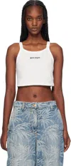 Palm Angels Embroidered Logo Crop Top With In Off White Black