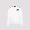 Palm Angels Monogram Off White Leather Jacket In Off White