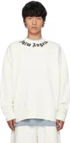 PALM ANGELS OFF-WHITE NECK LOGO SWEATSHIRT