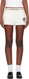 Palm Angels Off-white Oval Palm Sweat Shorts In Off White Forest