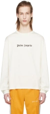 PALM ANGELS OFF-WHITE PRINTED LONG SLEEVE T-SHIRT