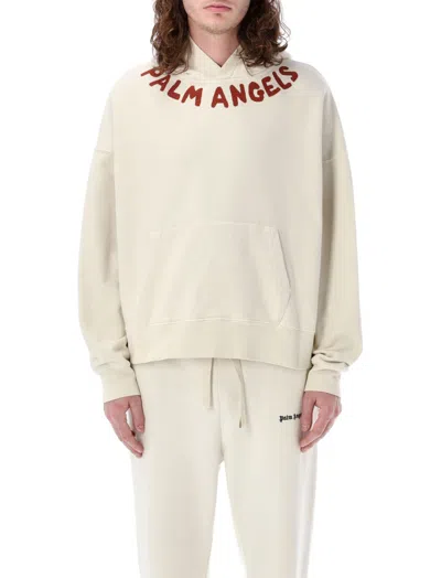 PALM ANGELS OFF WHITE SEASONAL LOGO HOODIE