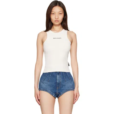Palm Angels Off-white Classic Logo Fitted Tank Top In Multi