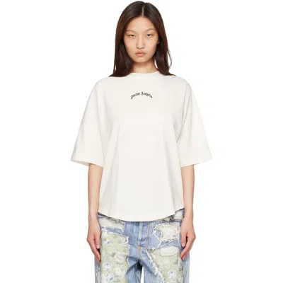 Palm Angels Off-white Curved Logo Over T-shirt