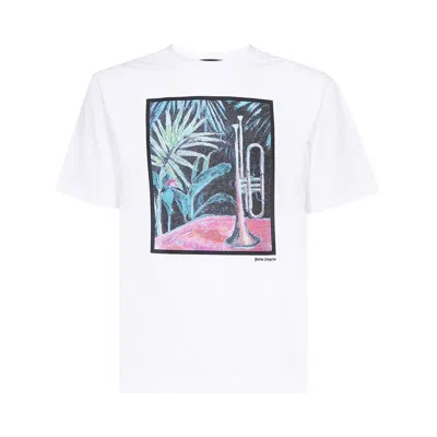Pre-owned Palm Angels Oil On Canvas Tee 'white/multicolor' | Men's Size S