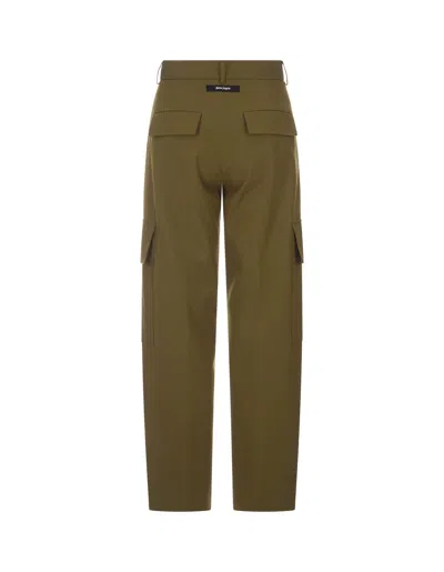 Palm Angels Olive Green Cotton Cargo Trousers