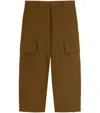 Palm Angels Tailored Cotton Blend Cargo Pants In Olive