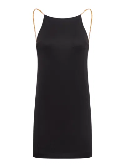 Palm Angels Open Back Chain Mini Dress In Black