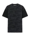 Palm Angels Palms Curved Black Cotton Blend T-shirt In Black